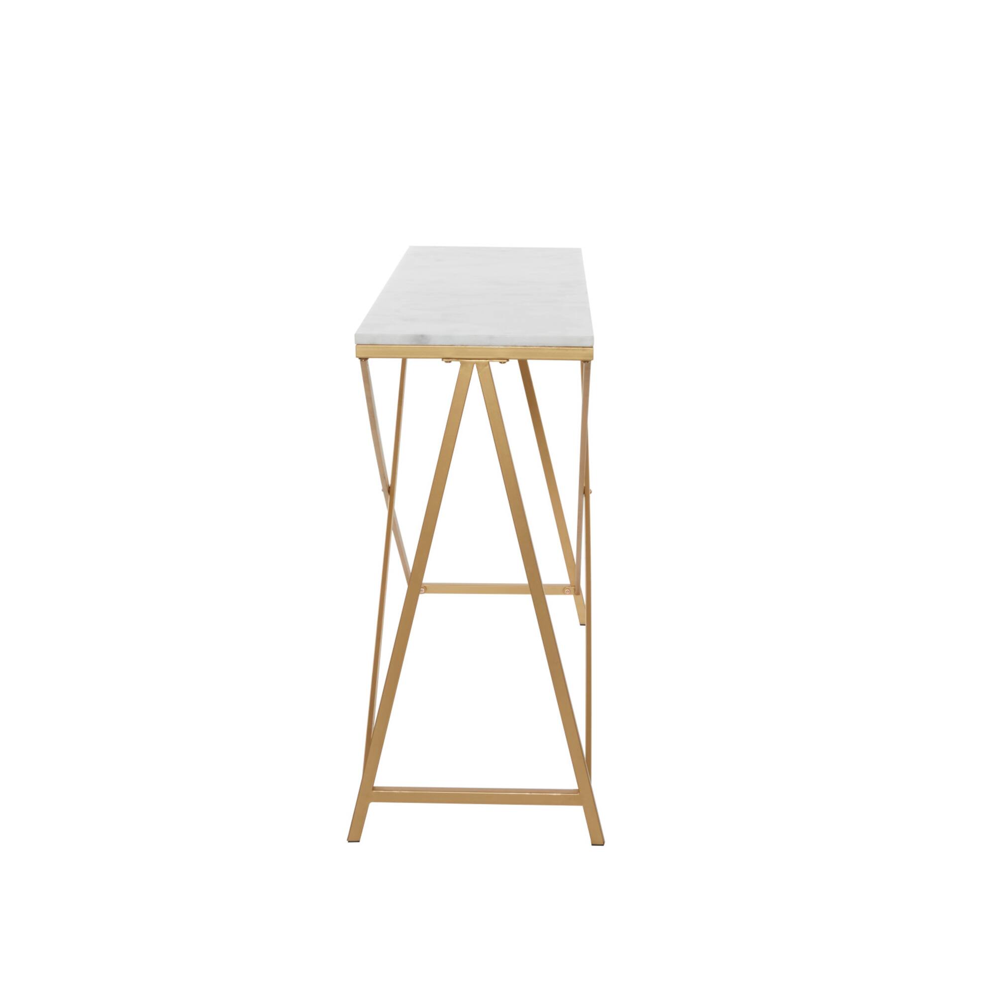 White Iron Contemporary Console Table, 31" x 47" x 14"